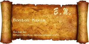 Bontos Maxim névjegykártya